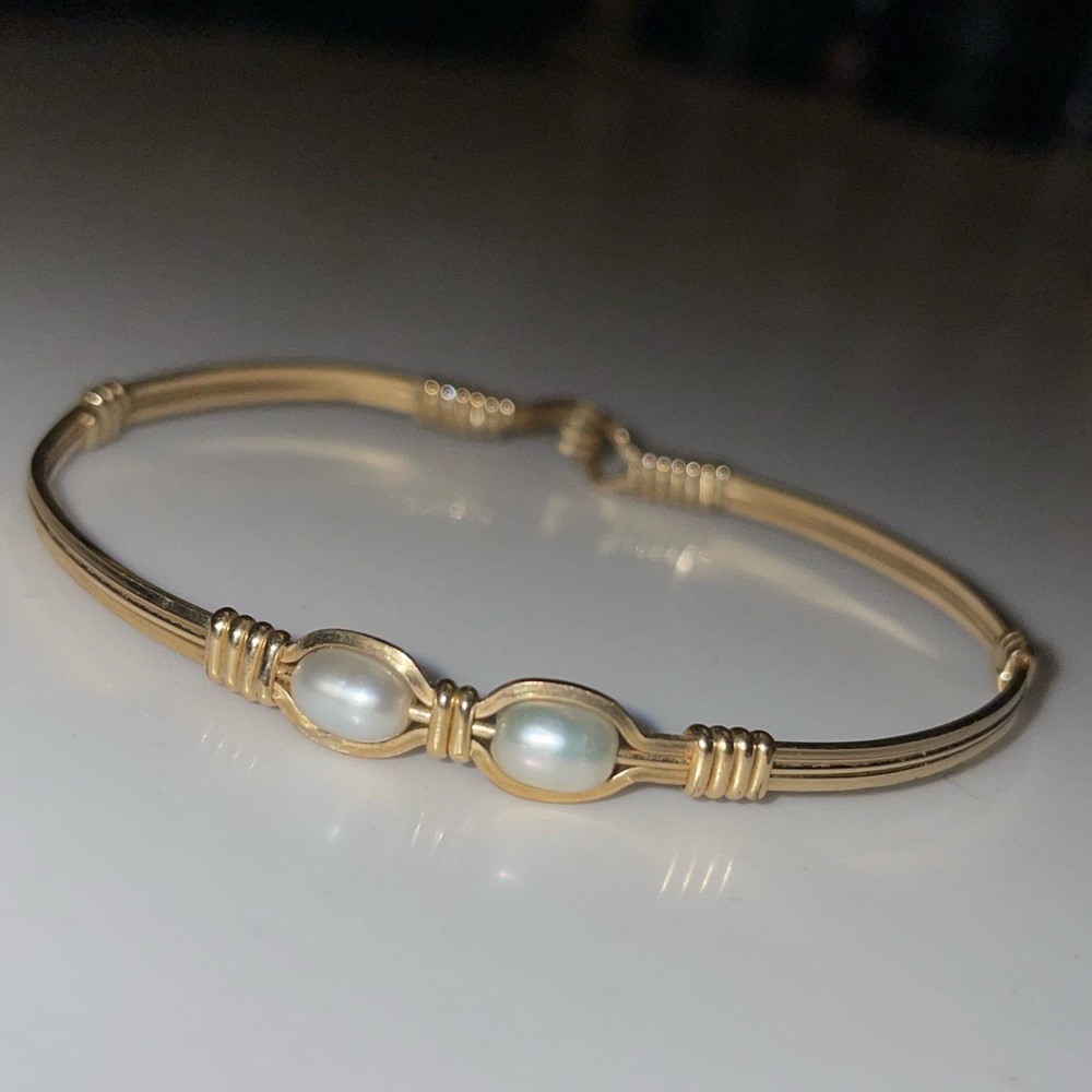 Ronaldo bracelet 2 pearls size 6.5 no tarnish